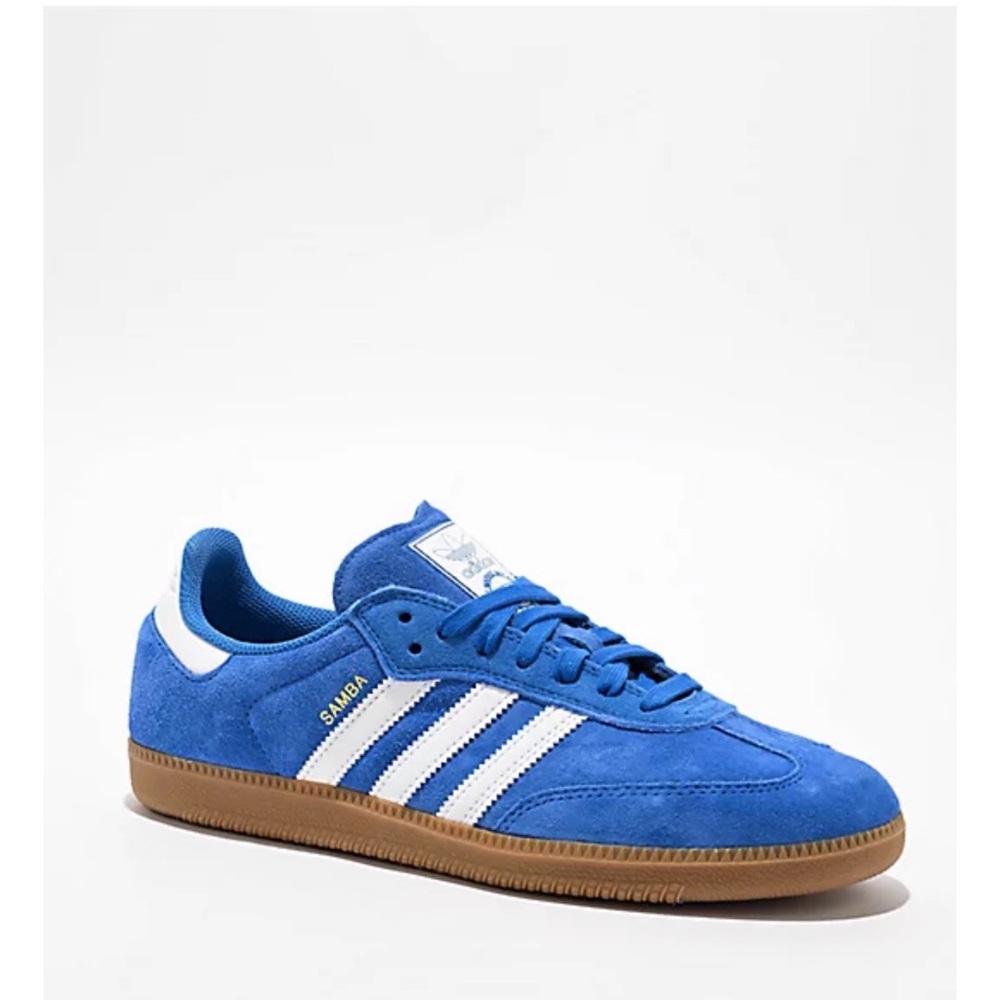 Adidas Samba Bluebird Suede Royal Blue and White Gum Skate Sneakers